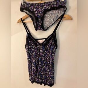 La Senza Vintage Floral Lace Lingerie Set M GUC